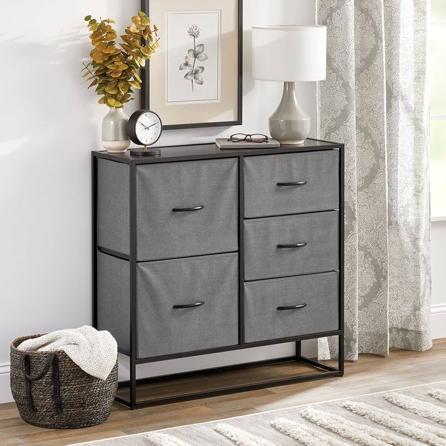 Country Chest of Drawersカントリーチェスト　オリブグレー Emmeline Scalloped 5-Drawer Chest by Modway — Lexmod